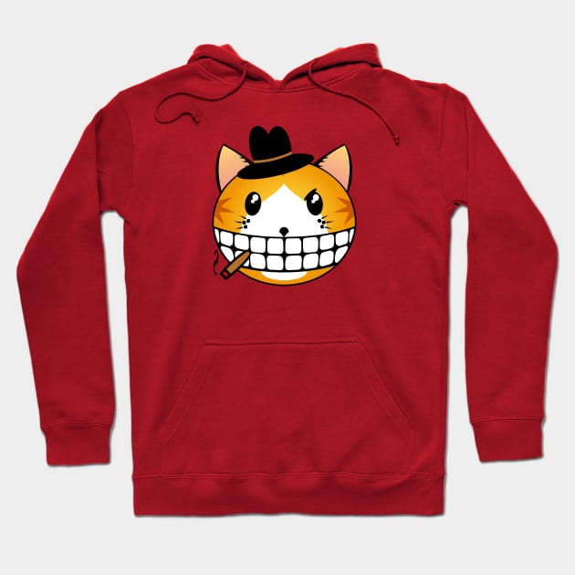 Gangster Cat - Orange Tabby Tuxie Hoodie by RawSunArt